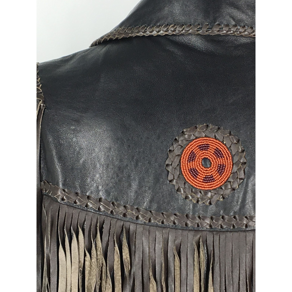 48R Scully Mens 100% Genuine Leather Ranch Western Hand Beaded 3 Button Jacket - Picture 16 of 16